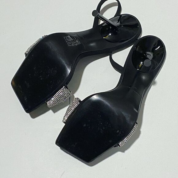 Alexander Wang Julie Scrunchie Embellished Slingback High Heel Sandals size 38 - Picture 14 of 16